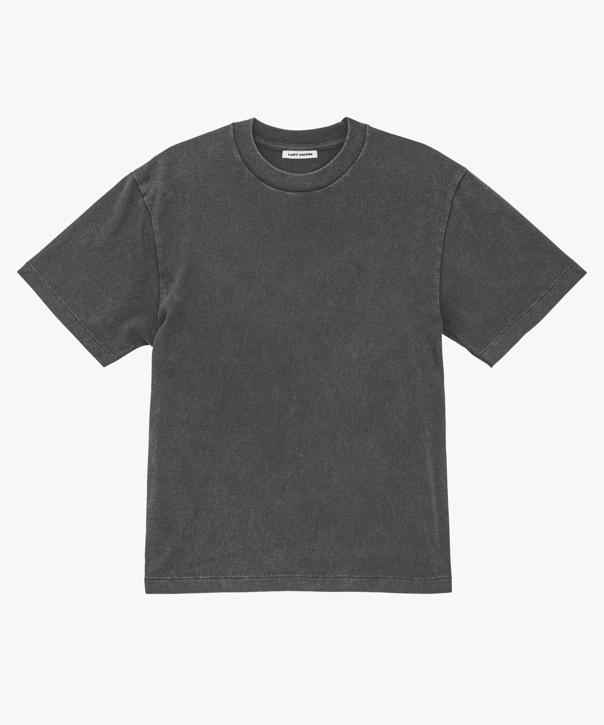 레이디 볼륨(LADY VOLUME) (UNISEX) 오버사이즈  페이드 워시드 티셔츠 (CHARCOAL)