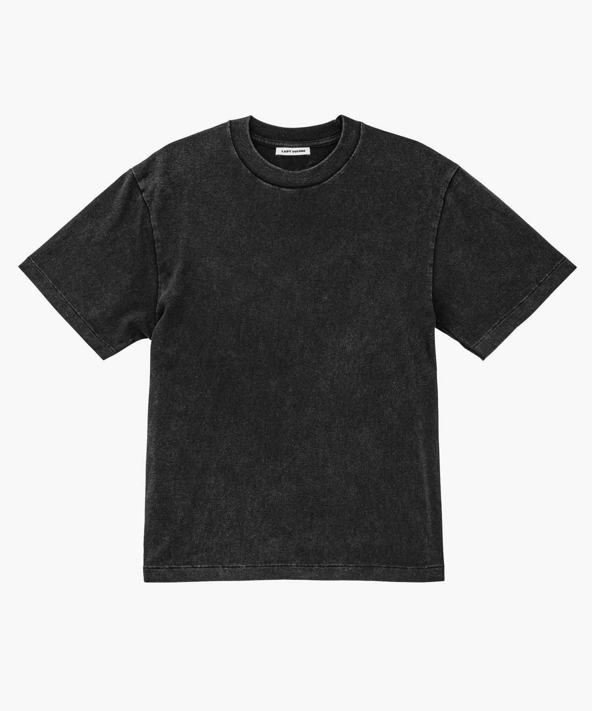 레이디 볼륨(LADY VOLUME) (UNISEX) 오버사이즈  페이드 워시드 티셔츠 (BLACK)