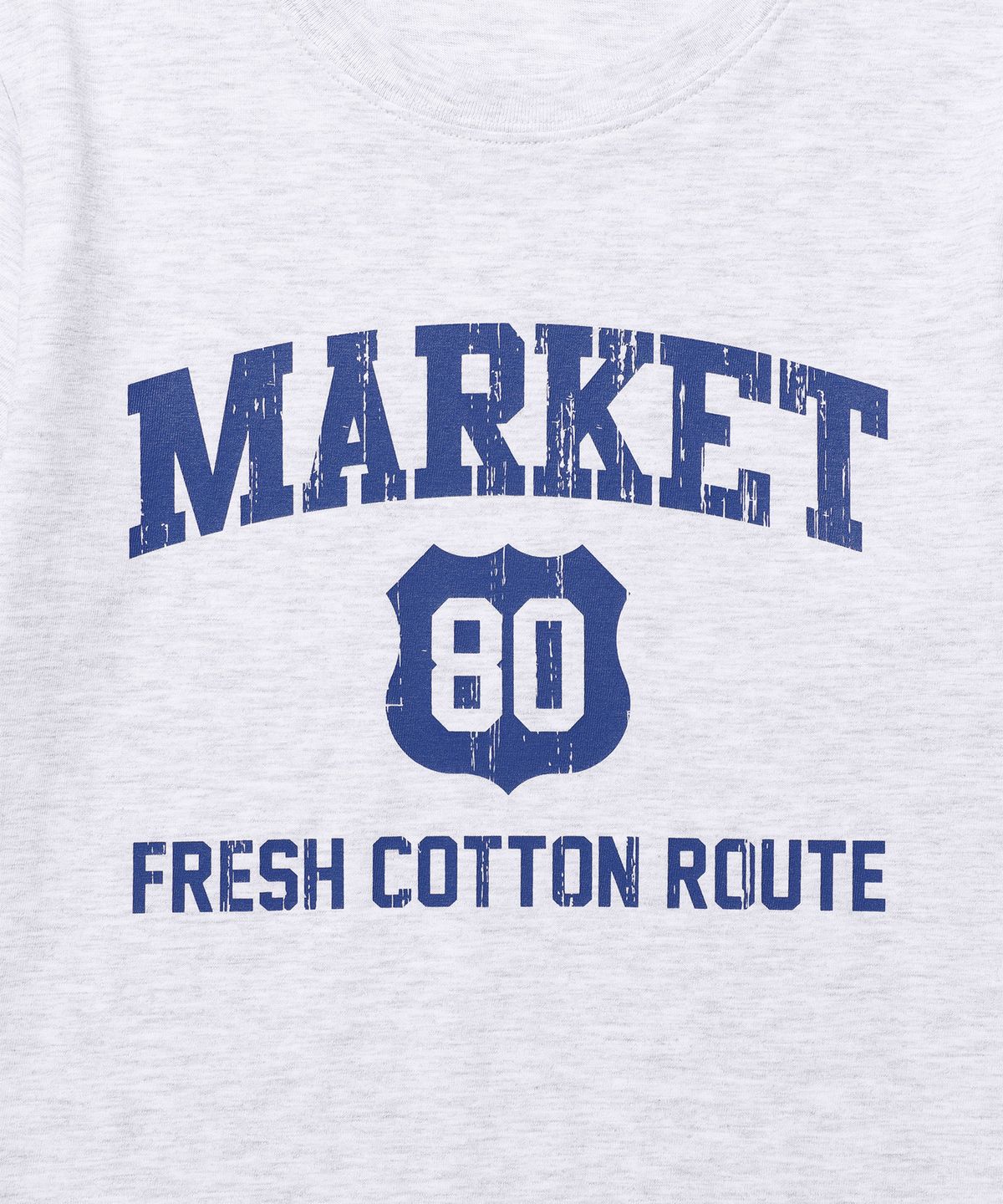 킴스 프레시 코튼 마켓(KIMS FRESH COTTON MARKET) 마켓 컬리지 티셔츠 그레이