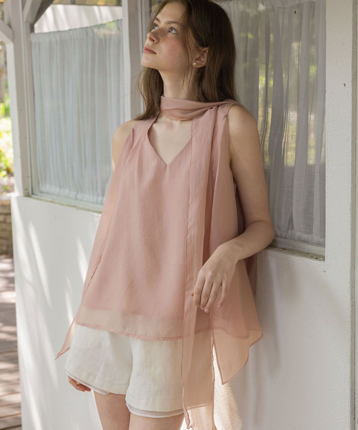 로트르드민(LAUTREDE MIN) Tilda tied Pink Blouse