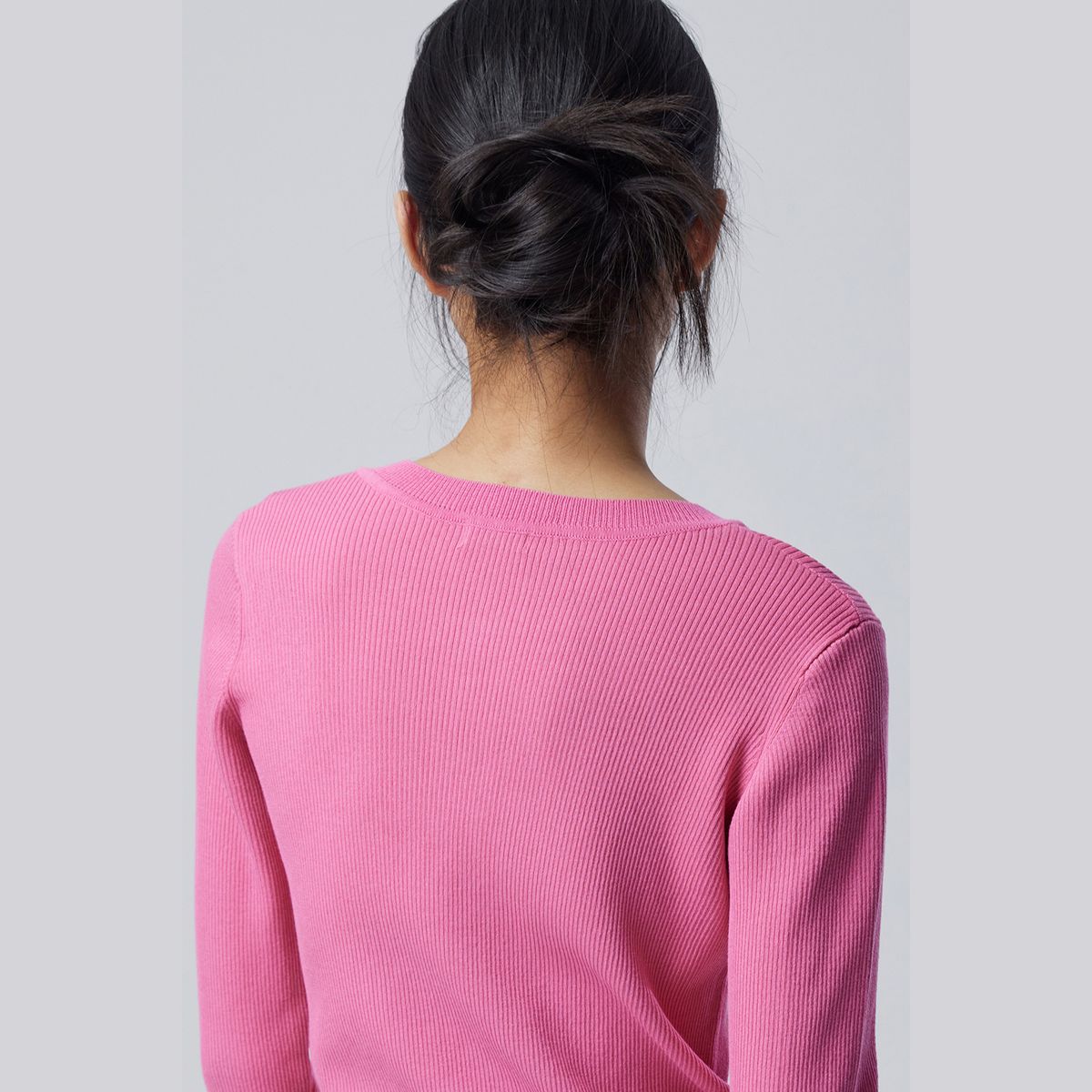 베네통(BENETTON) 컬러 블록 골지 니트_BAKPE2611PK