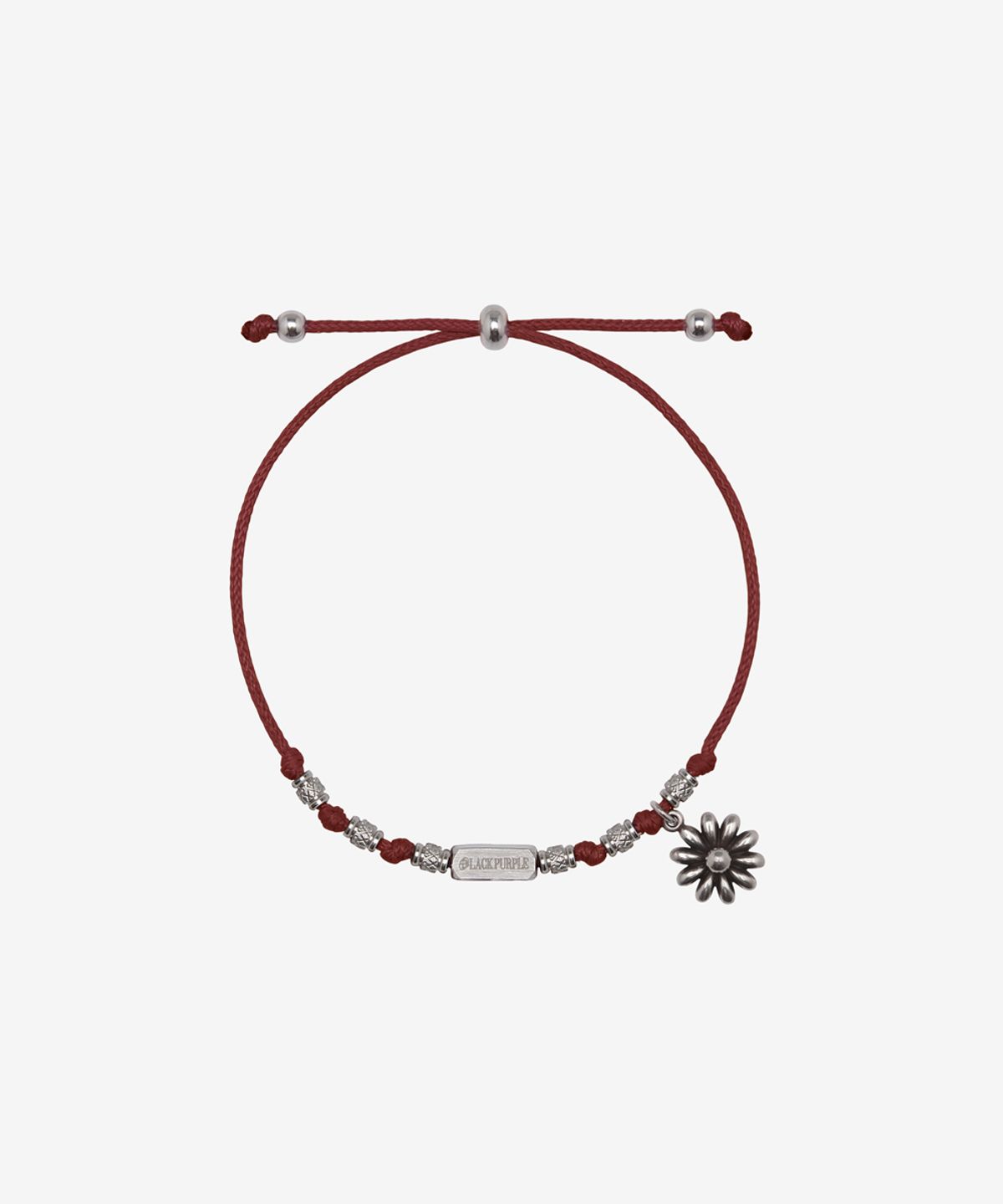 블랙 퍼플(BLACK PURPLE) 와일디 플라워 팔찌_버건디 Wildy Flower Bracelet_Burgundy