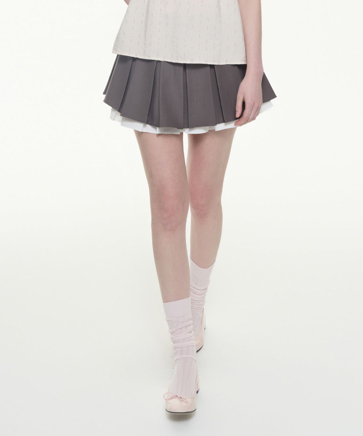위스페어리(WHISFAIRY) Piano Ribbon Skirt - CHARCOAL