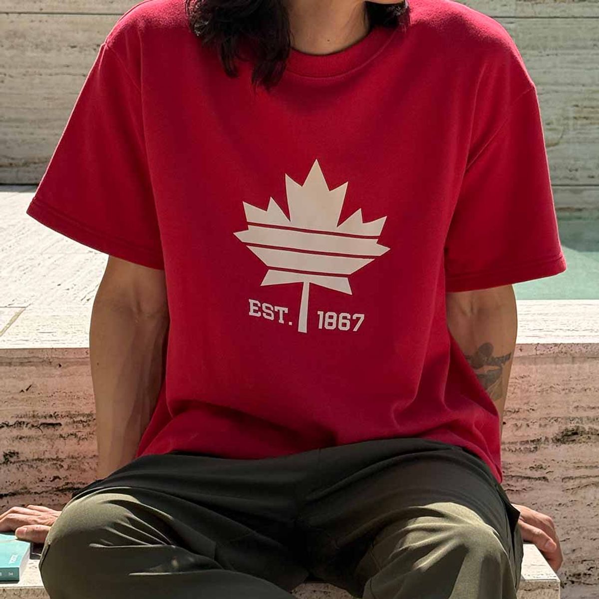 바이모노(BYMONO) [빅사이즈 S-8XL] 쏙쏙숨티 CANADA 자동넣입 반팔티