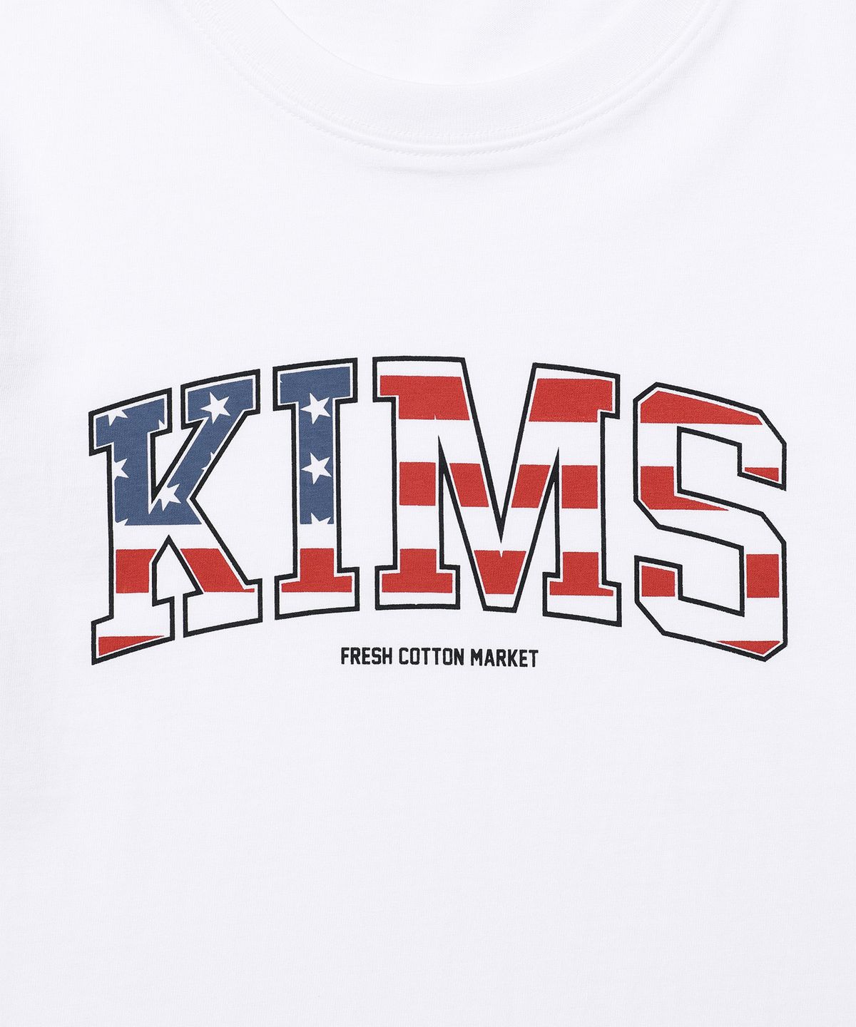 킴스 프레시 코튼 마켓(KIMS FRESH COTTON MARKET) USA 킴스 컬리지 티셔츠 화이트