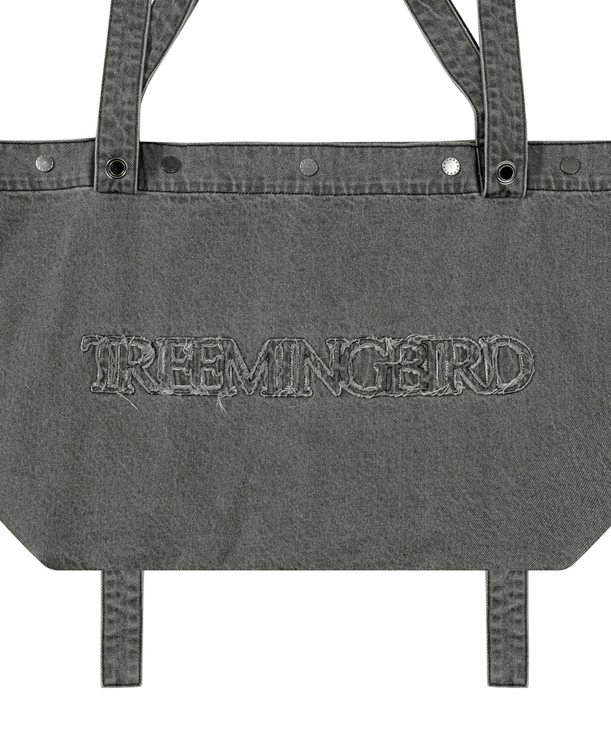 트리밍버드(TREEMINGBIRD) Washed Denim Logo Tote Bag [ Gray ]
