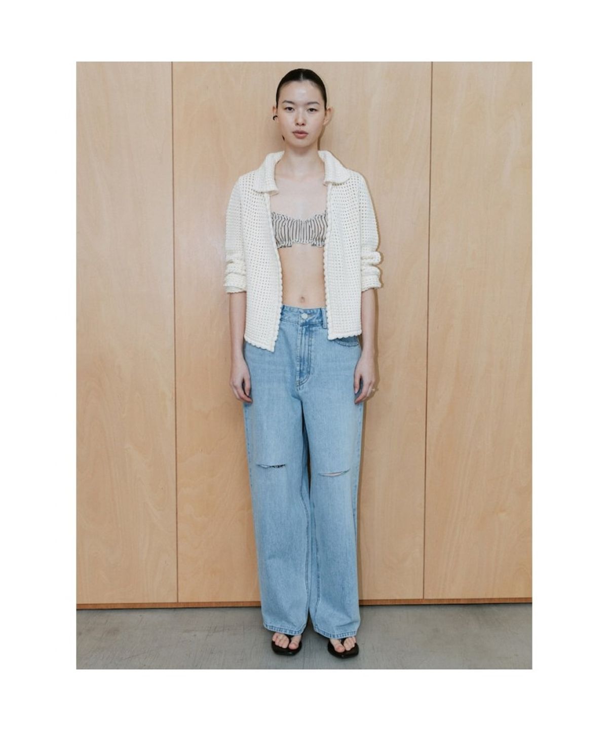 디애퍼처(THE APERTURE) 90s Destroyed Denim Pants  Blue (TA6421A03P)