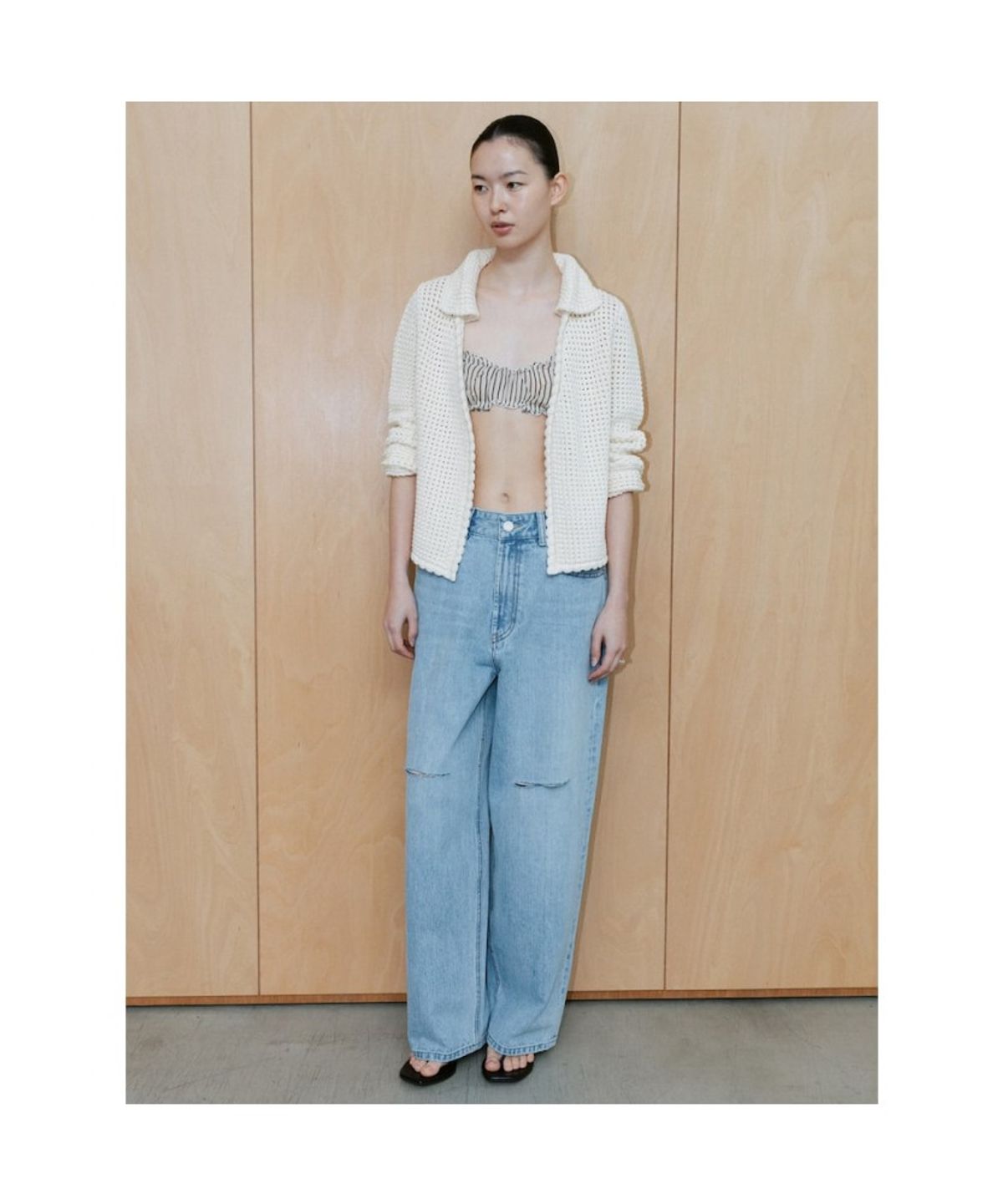 디애퍼처(THE APERTURE) 90s Destroyed Denim Pants  Blue (TA6421A03P)