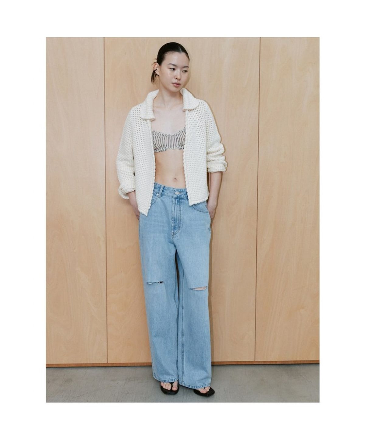 디애퍼처(THE APERTURE) 90s Destroyed Denim Pants  Blue (TA6421A03P)