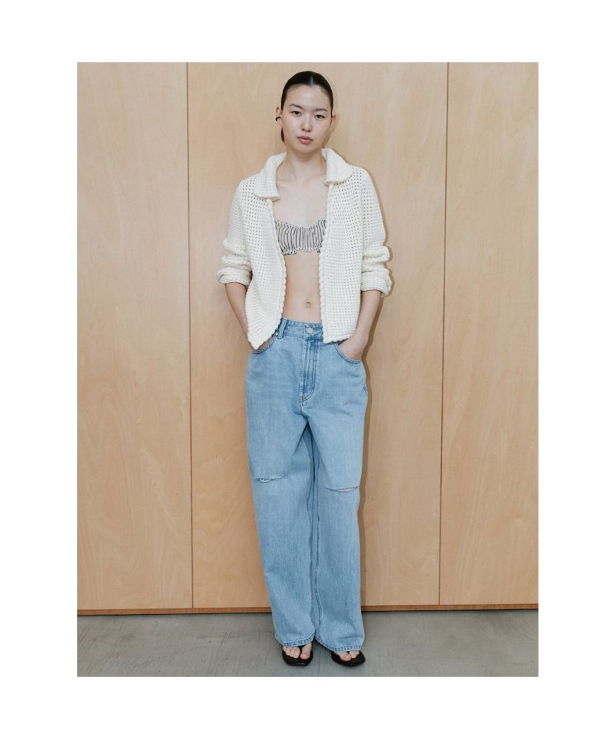 디애퍼처(THE APERTURE) 90s Destroyed Denim Pants  Blue (TA6421A03P)