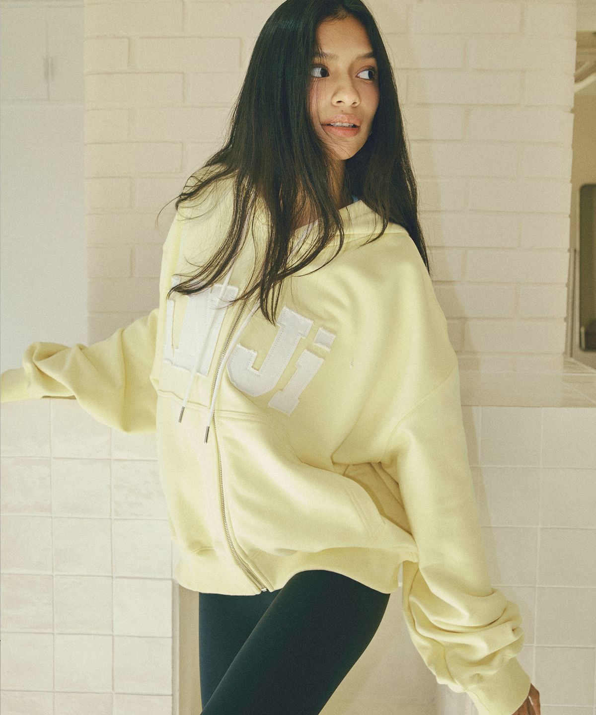 인지액티브(INJIACTIVE) Ready Zip Through Hoodie 옐로우