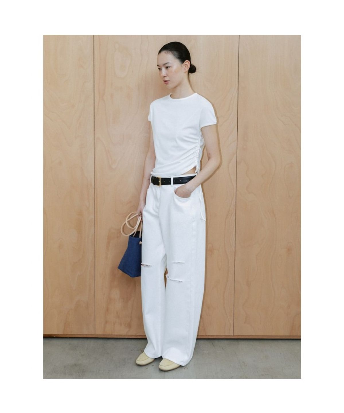 디애퍼처(THE APERTURE) 90s Destroyed Denim Pants  White (TA6421A101)