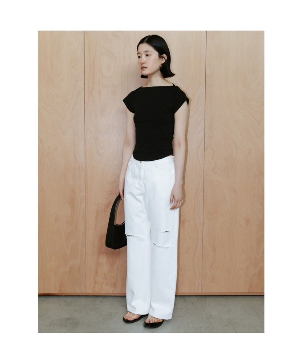디애퍼처(THE APERTURE) 90s Destroyed Denim Pants  White (TA6421A101)