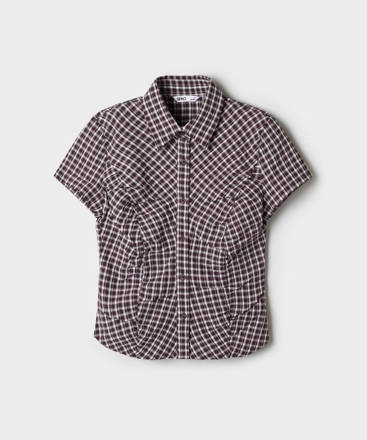 스파오(SPAO) 체크 슬림핏 반팔 셔츠 (RE)_SPYCG37G51