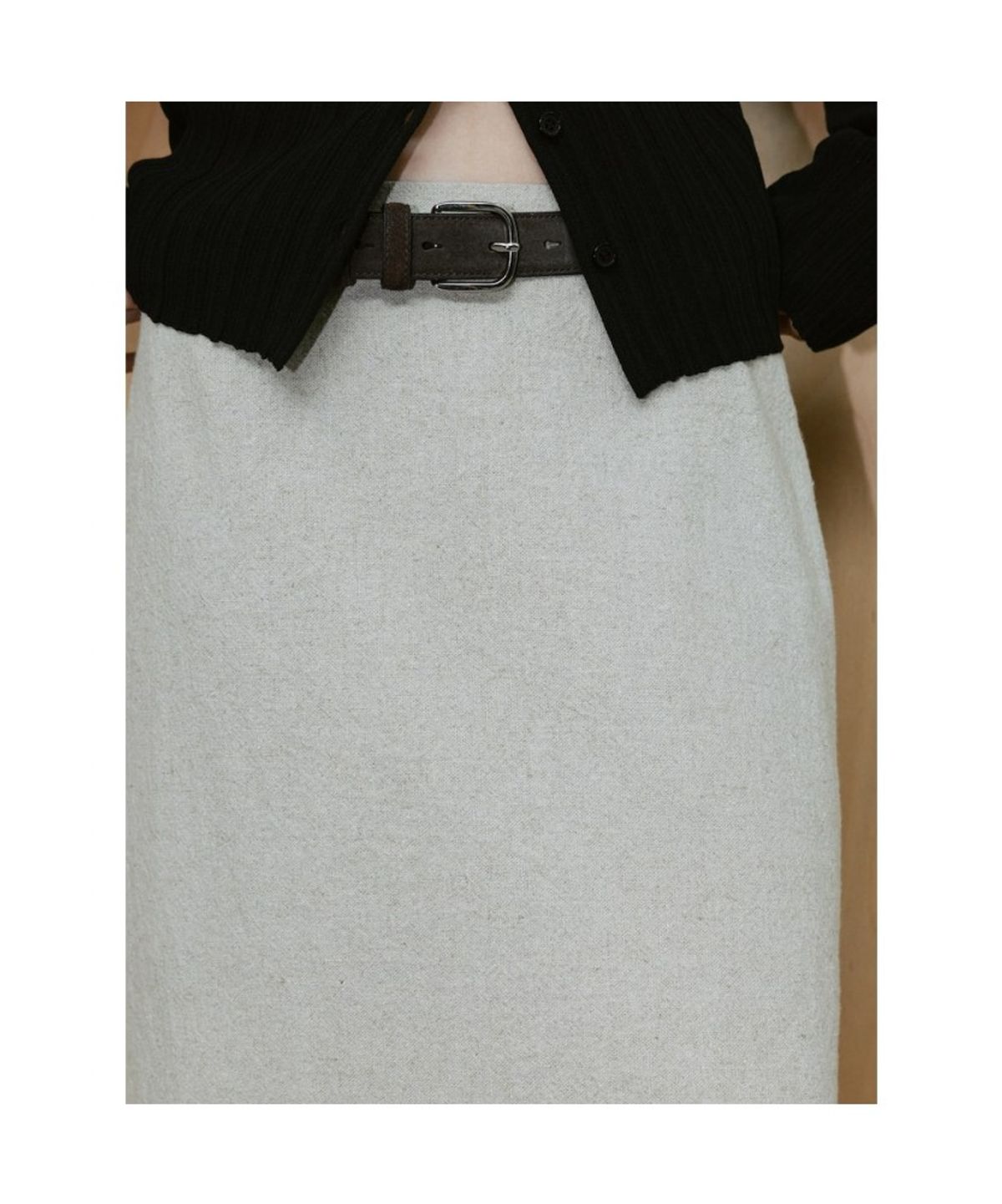 디애퍼처(THE APERTURE) Linen Troia H Line Skirt  Ivory (TA6427A100)