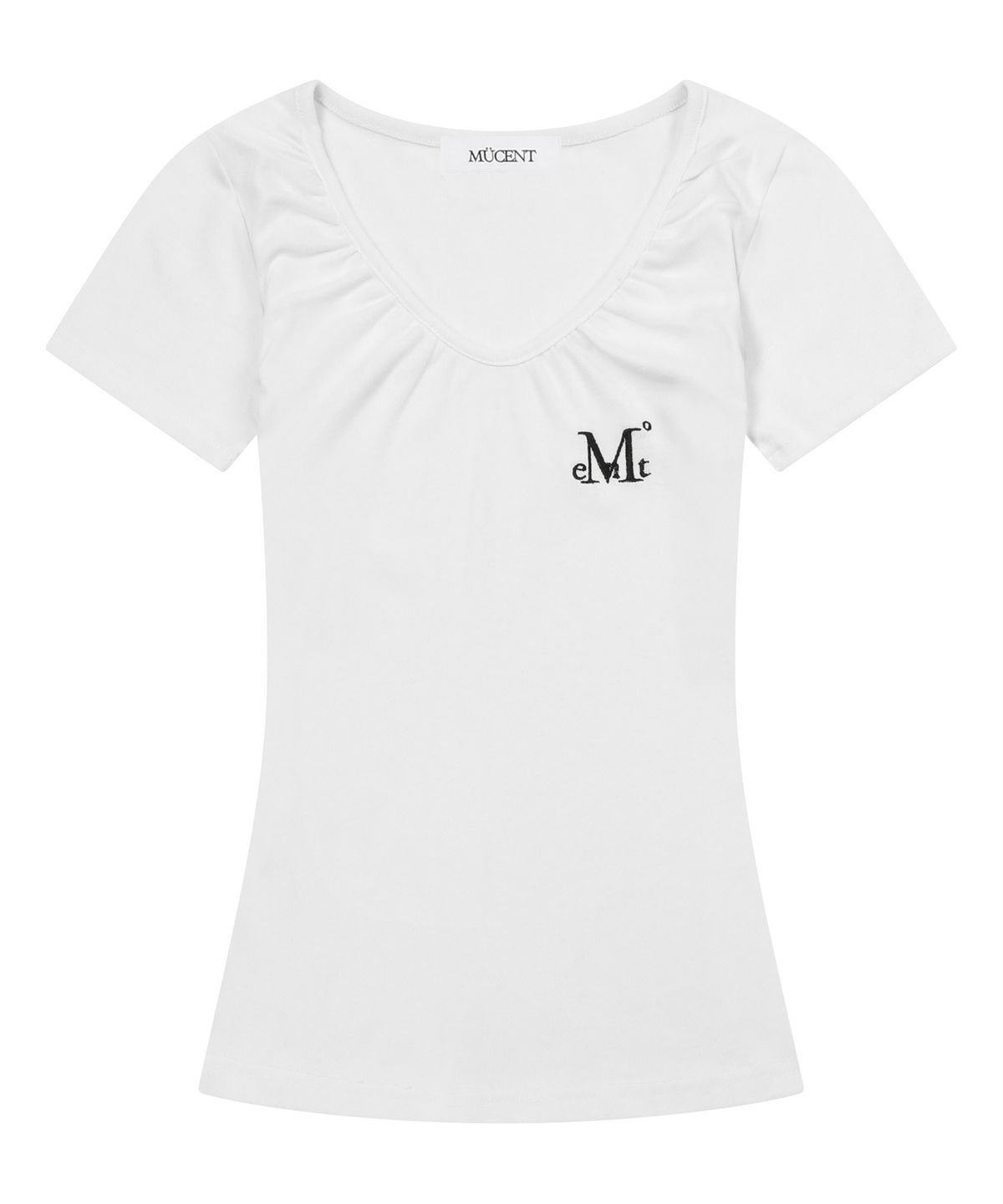 무센트(MUCENT) 모베르 브이넥 셔링 반팔 티 (4컬러)