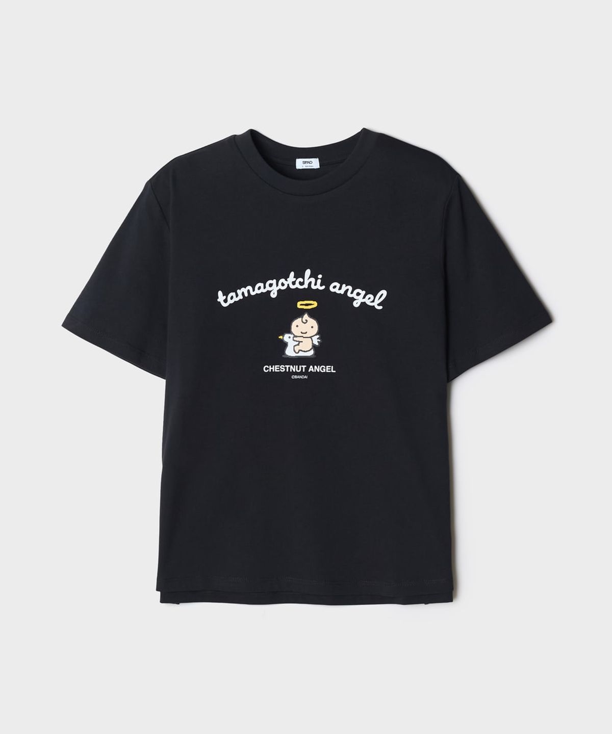 스파오(SPAO) [다마고치] 엔젤 세미 크롭 반팔 티셔츠(Black)_SPRLG37U23