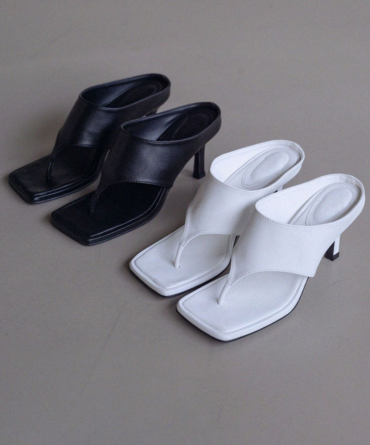 에펠클래식(EIFFELCLASSIC) LIZ Modern Flip-Flop Heels_ black,white 리즈 모던 쪼리 힐 7cm