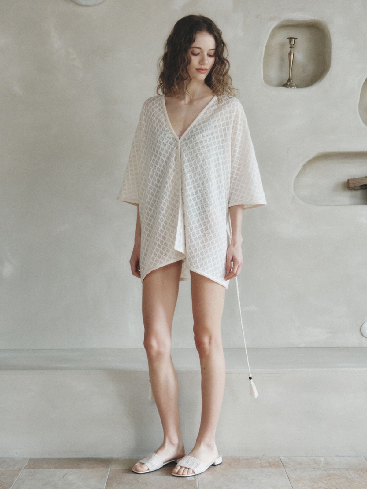 르니나(LENINA) BAIN crochet cover up cardigan_IVORY