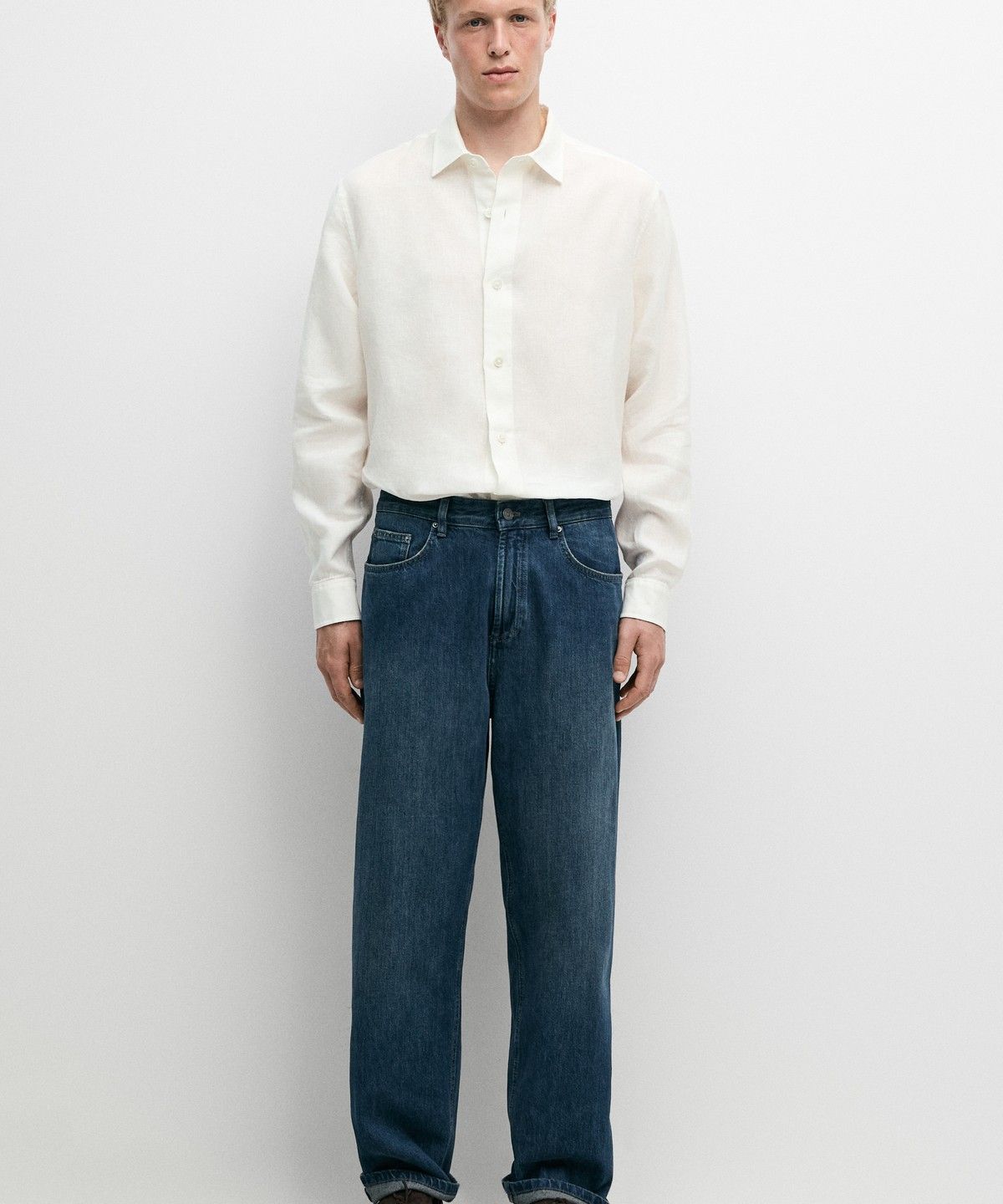 마시모두띠(MASSIMO DUTTI) 100% 린넨 레귤러 핏 셔츠