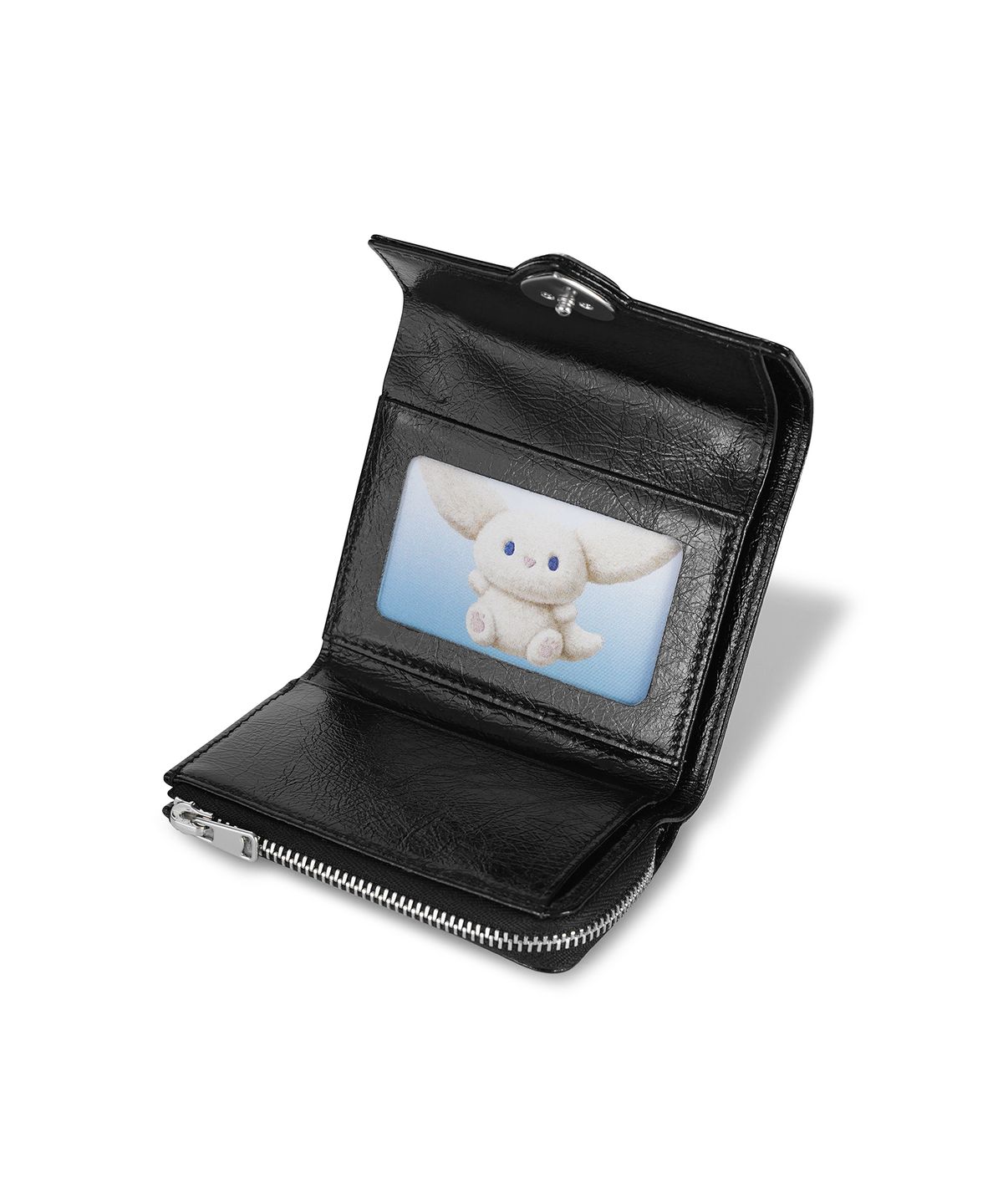 페넥(FENNEC) HEARTY ZIP FLAP WALLET - BLACK