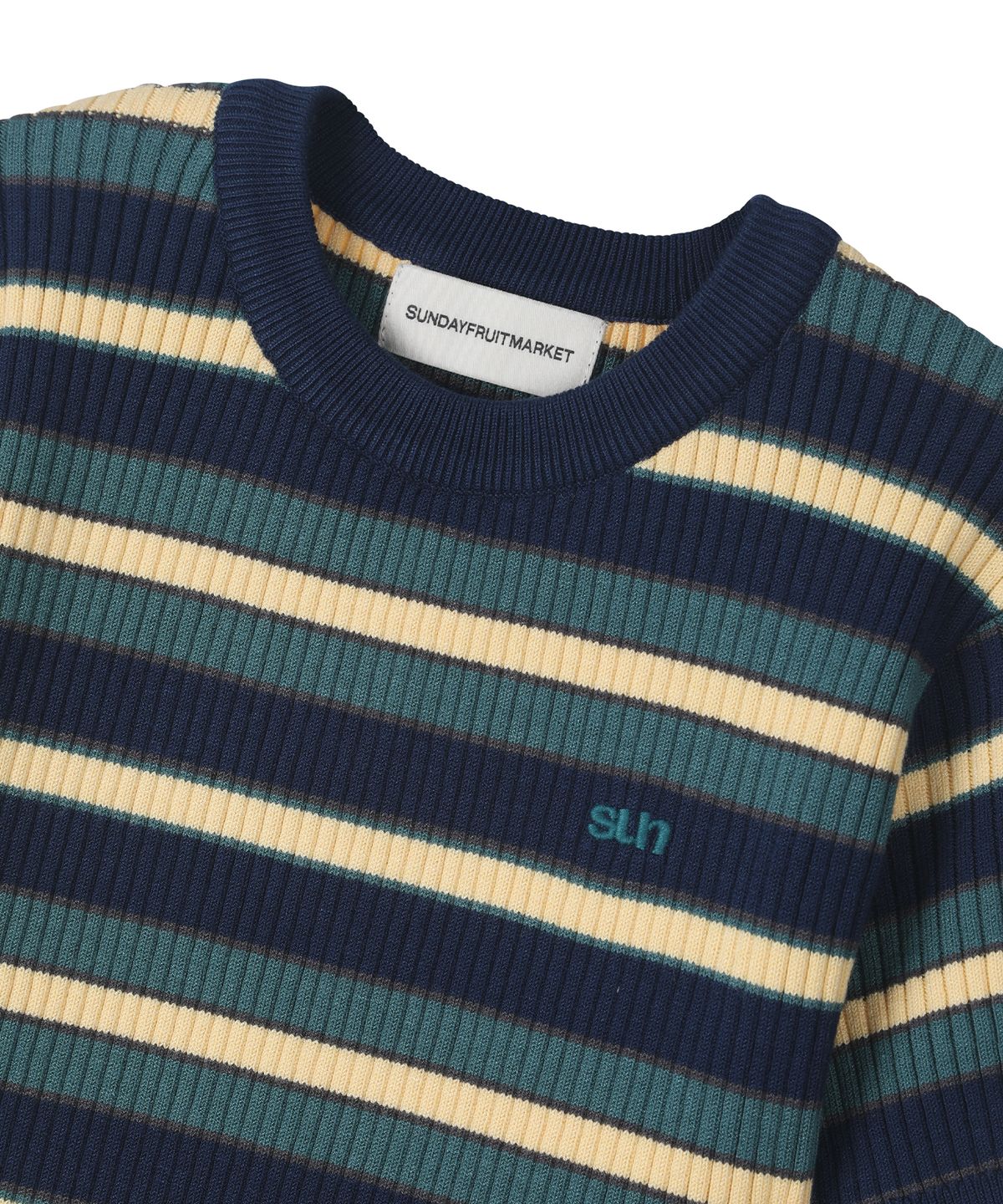 선데이후르츠마켓(SUNDAY FRUIT MARKET) SUN RIB STRIPE TEE NAVY