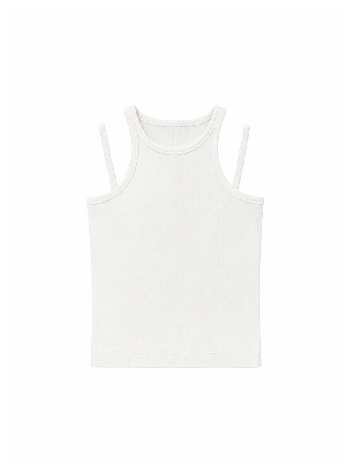 민더리(MEENDERI) CURVE STRAP SLEEVELESS - WHITE