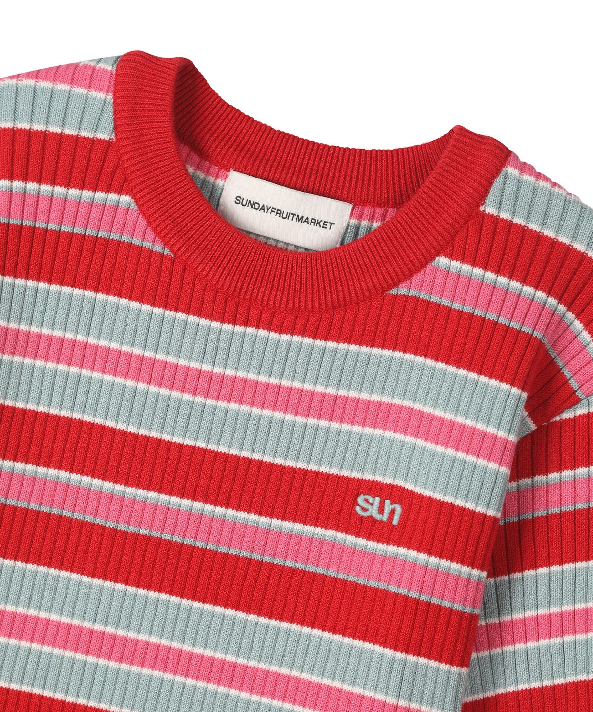 선데이후르츠마켓(SUNDAY FRUIT MARKET) SUN RIB STRIPE TEE RED