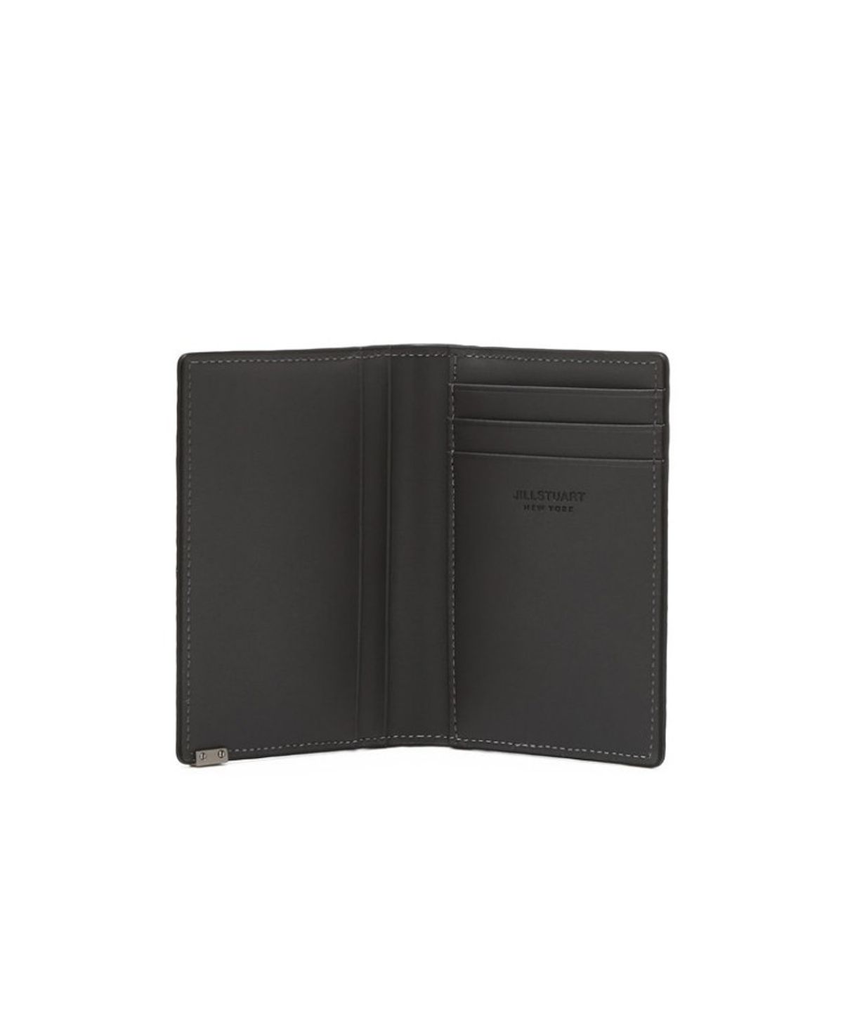 질스튜어트 맨 액세서리(JILLSTUART MEN ACC) 블랙 로고장식 소가죽 중지갑 JUHO6F705BK