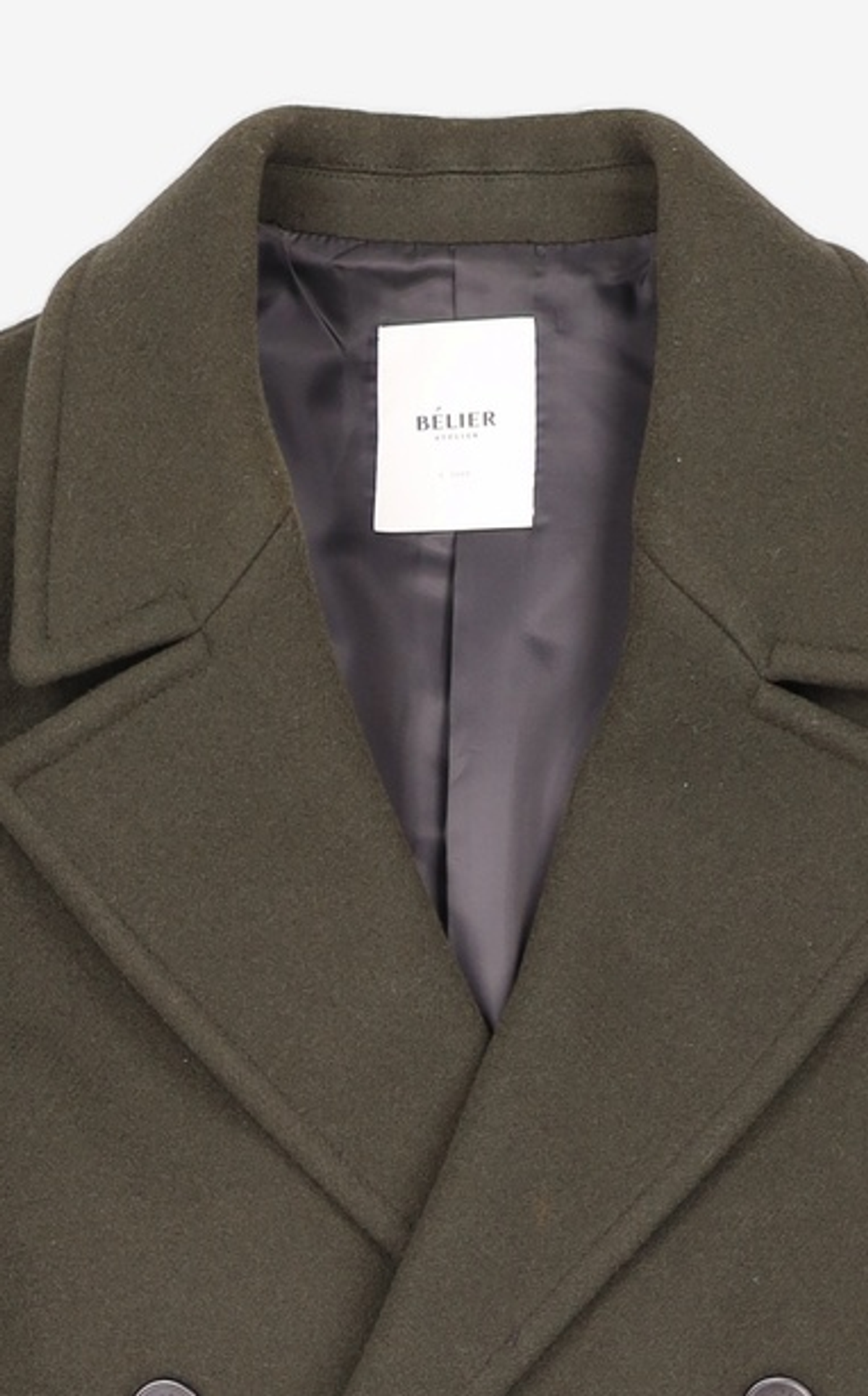 벨리에(BELIER) Wool Cashmere Tailored Double Coat - Deep Olive [울 캐시미어 테일러드 더블 코트 - 딥 올리브] S