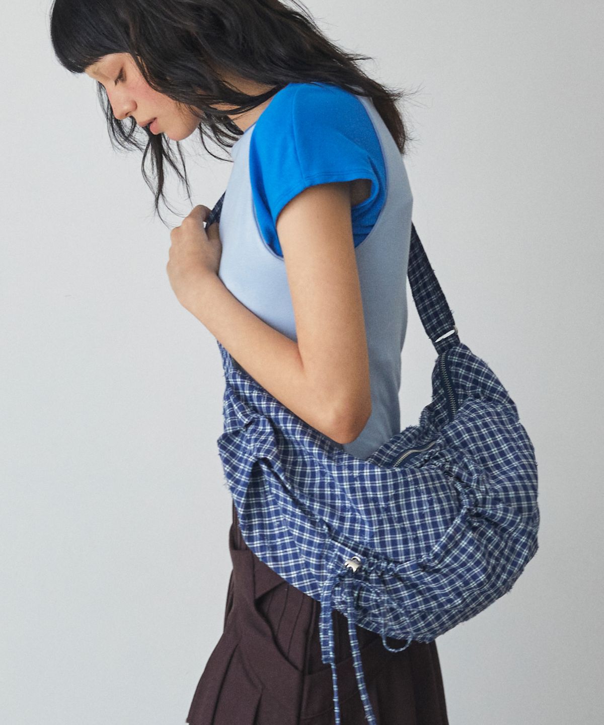 페넥(FENNEC) LASSIE BAG - CHECK BLUE