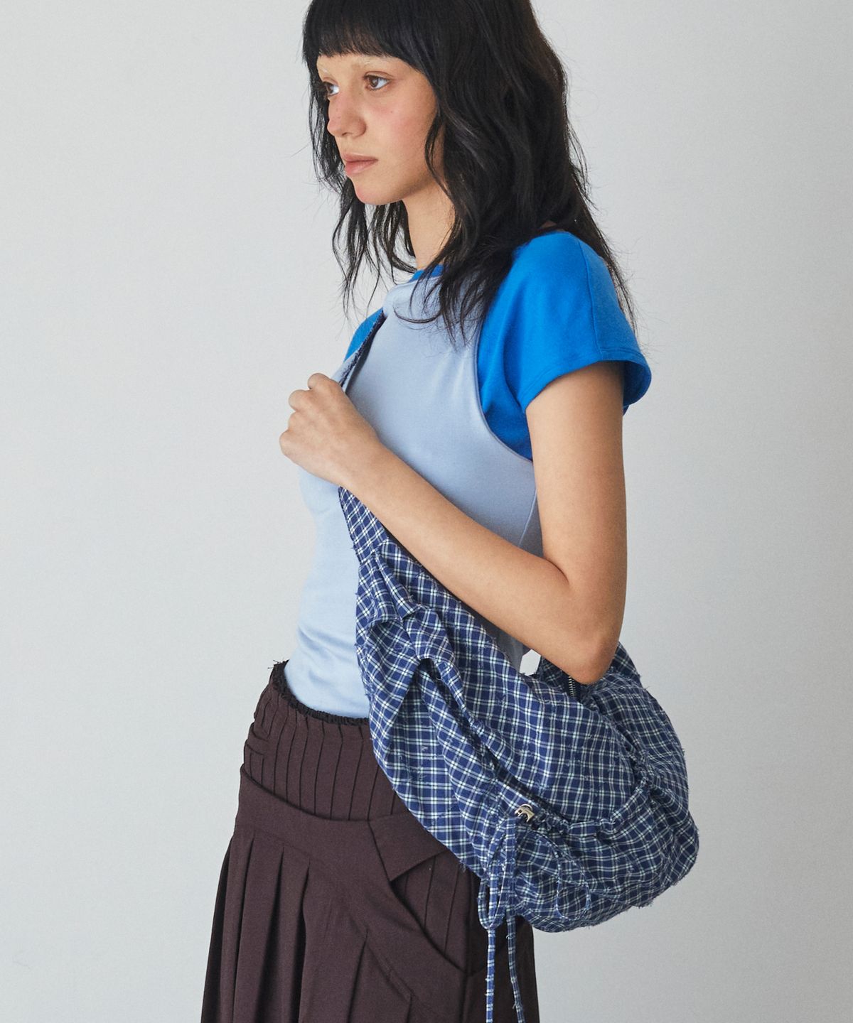 페넥(FENNEC) LASSIE BAG - CHECK BLUE