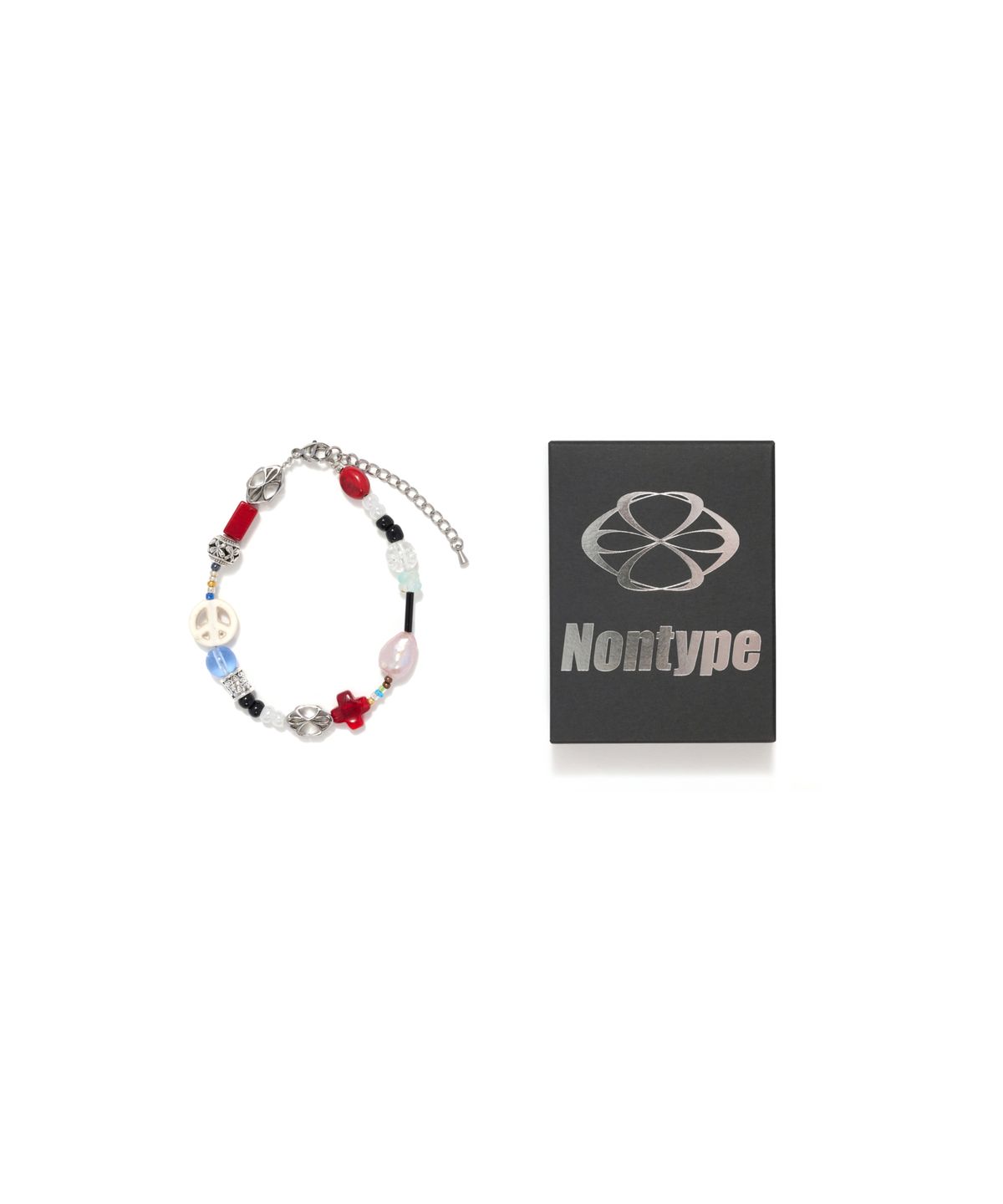 논타입(NONTYPE) SYMBOL COLOR WAVE BRACELET (SILVER)