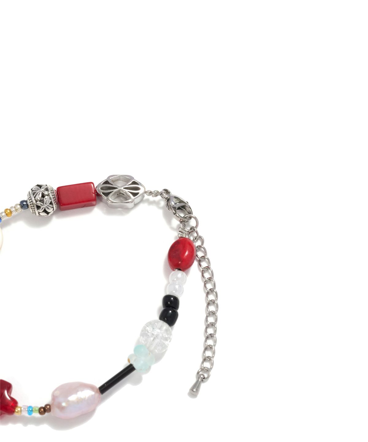 논타입(NONTYPE) SYMBOL COLOR WAVE BRACELET (SILVER)