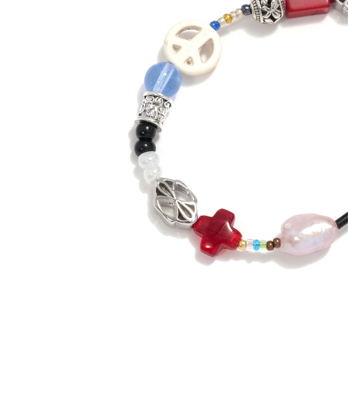 논타입(NONTYPE) SYMBOL COLOR WAVE BRACELET (SILVER)