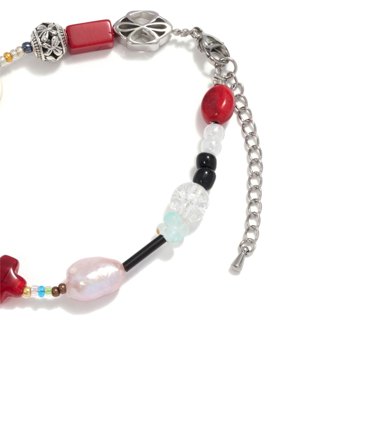 논타입(NONTYPE) SYMBOL COLOR WAVE BRACELET (SILVER)