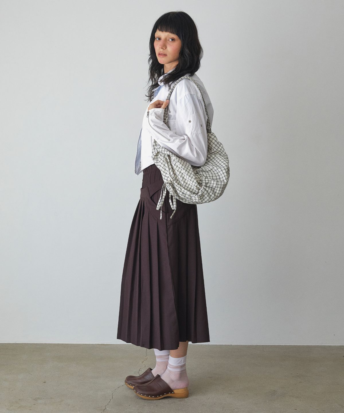 페넥(FENNEC) LASSIE BAG - CHECK CREAM