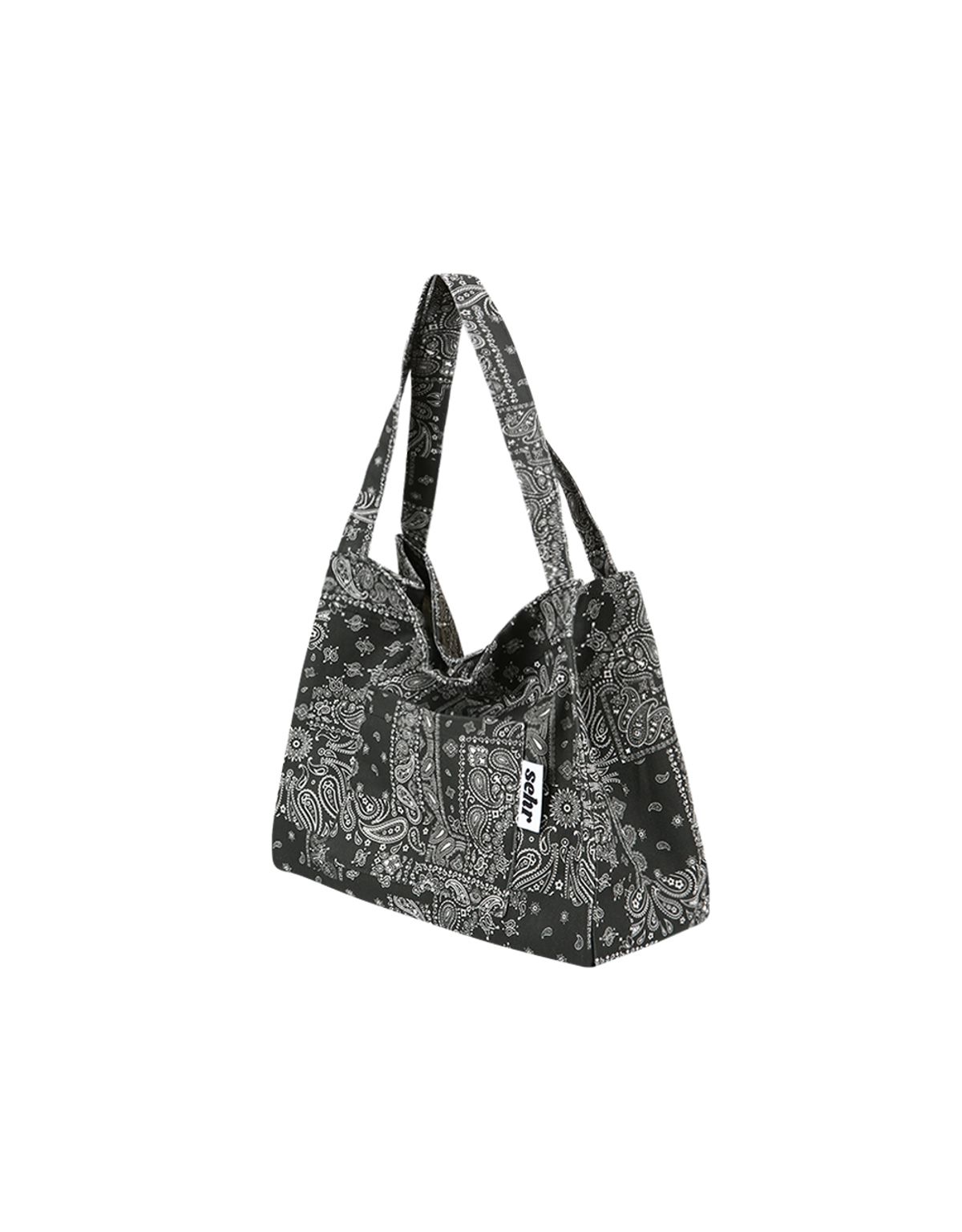 세르(SEHR) Light Paisley Twill Cotton Middle Bag (Black)