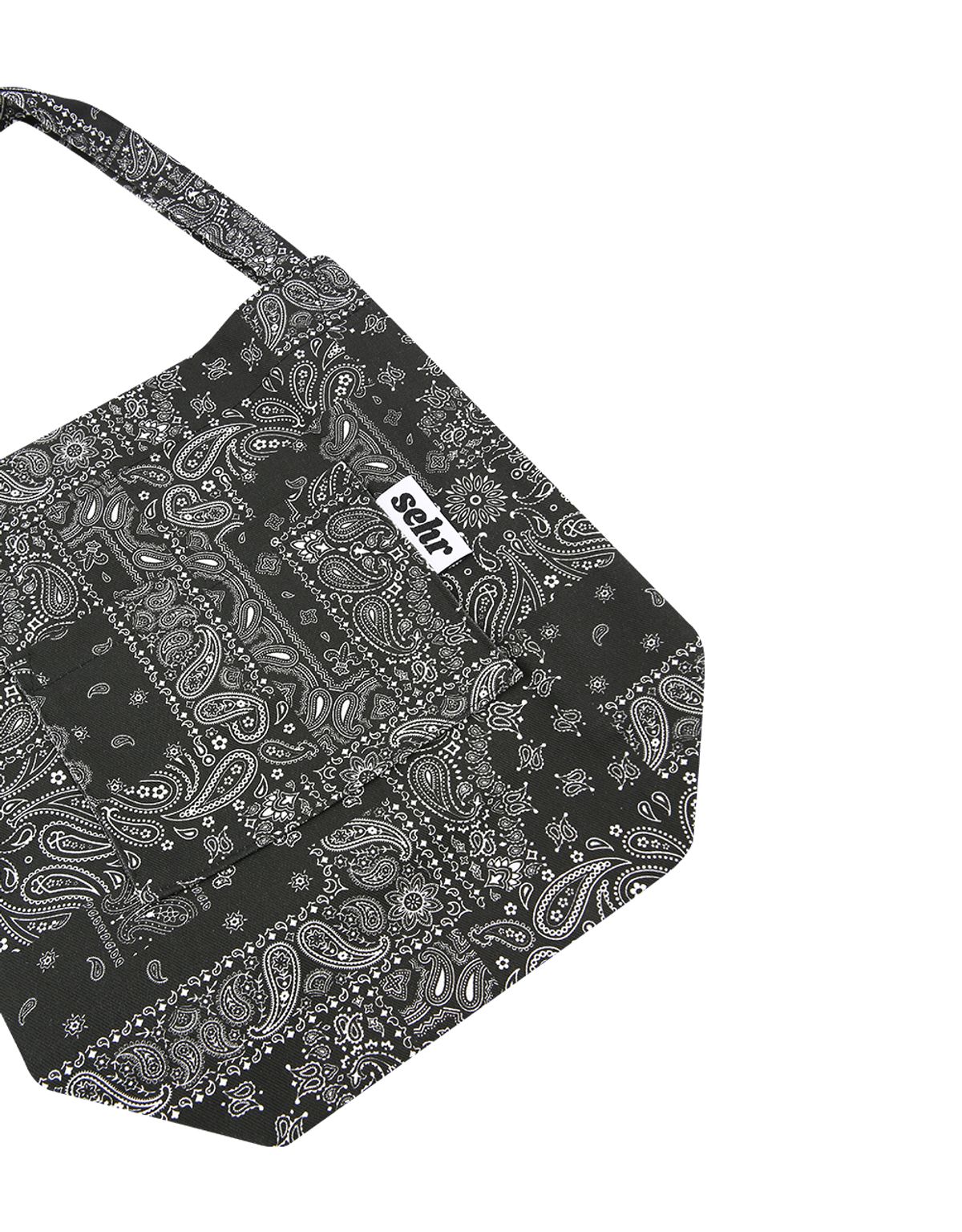 세르(SEHR) Light Paisley Twill Cotton Middle Bag (Black)