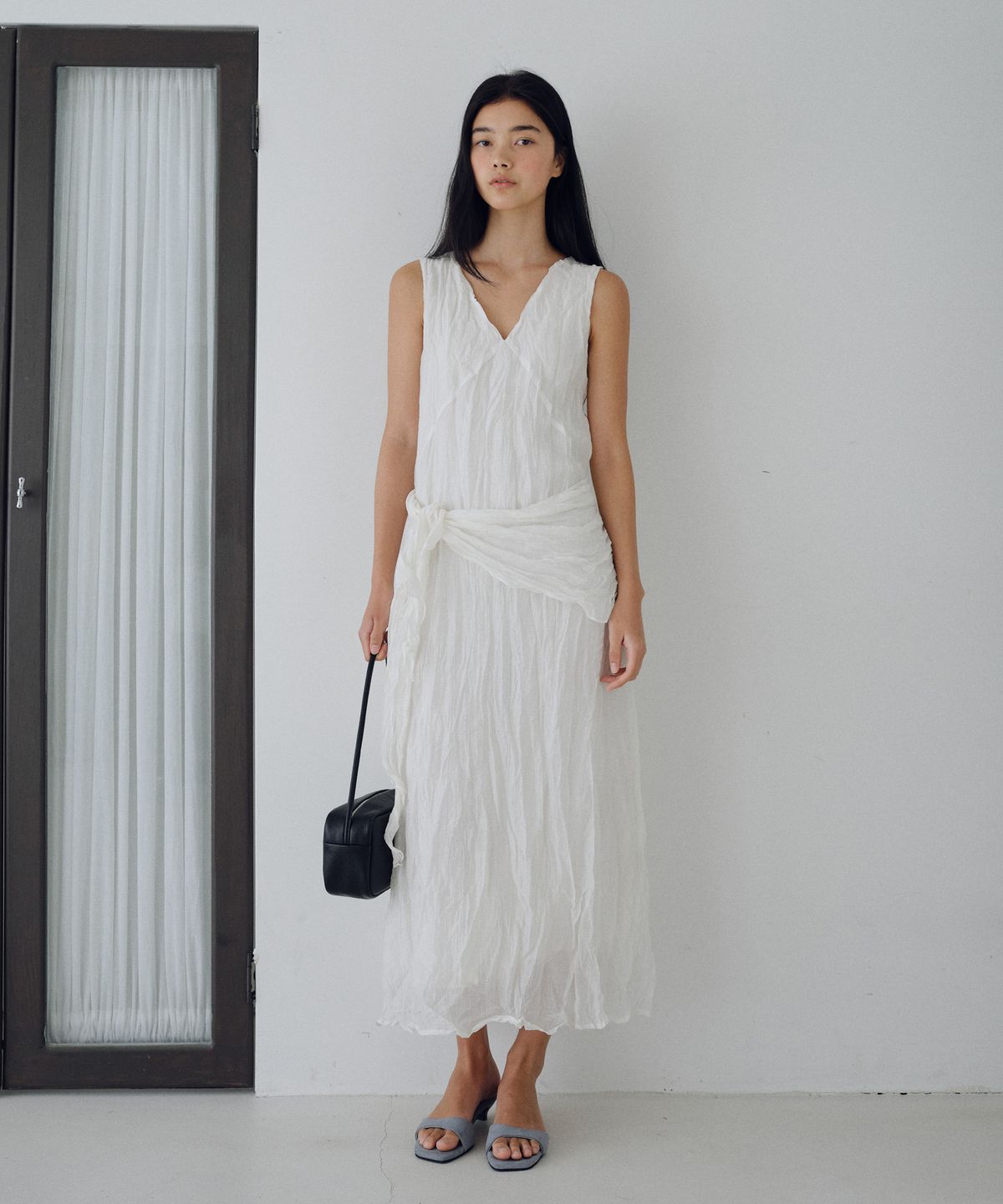 유라고(URAGO) Wrinkle scarf dress set
