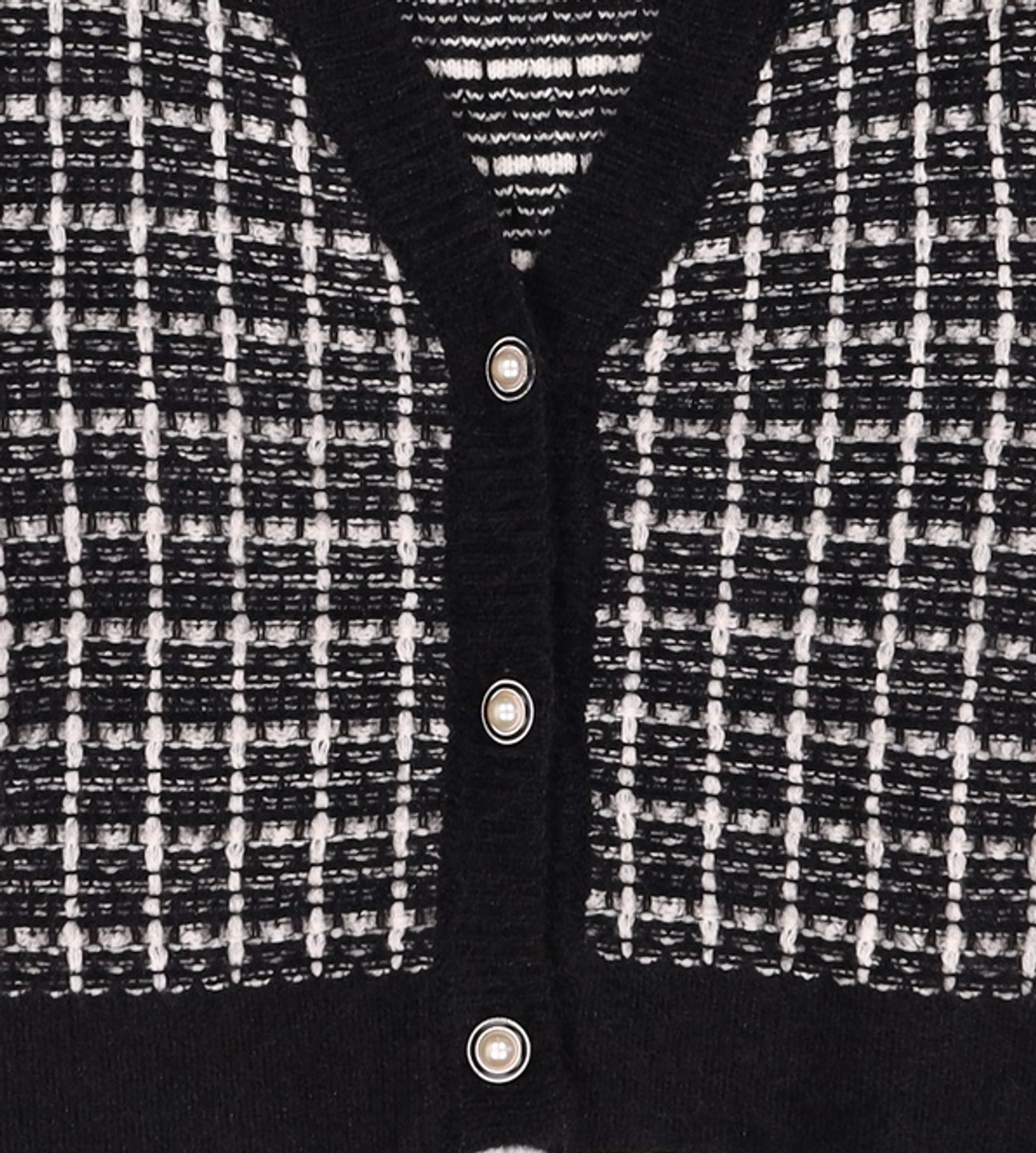 미쏘(MIXXO) 크롭 트위드 배색 가디건 MIWCKBV61T M