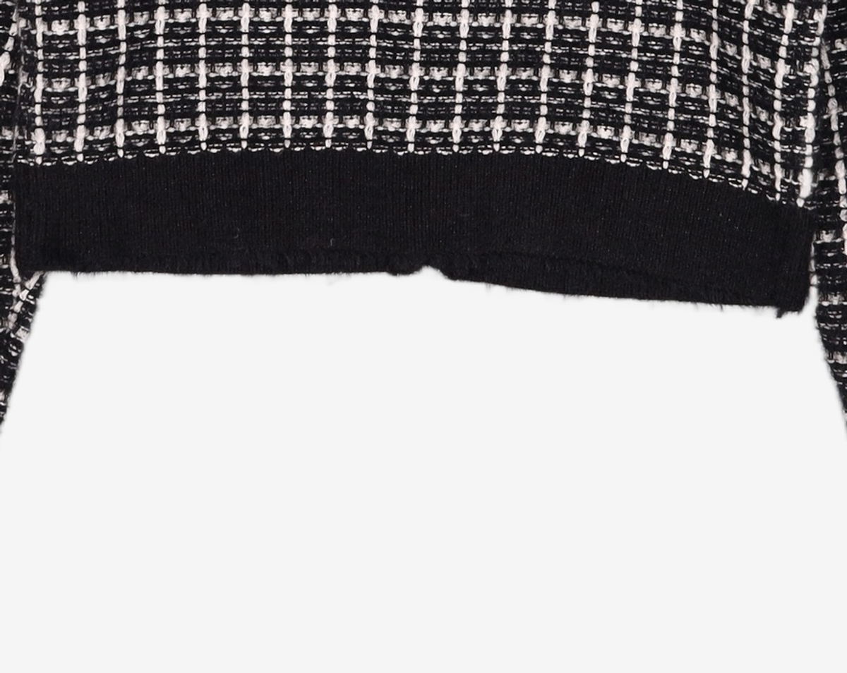 미쏘(MIXXO) 크롭 트위드 배색 가디건 MIWCKBV61T M
