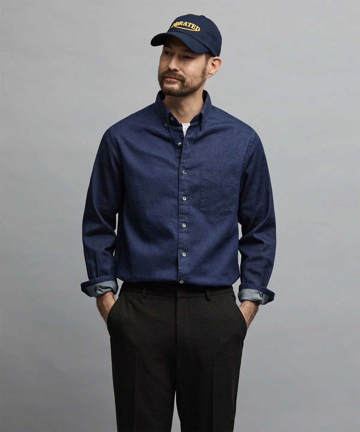 에스티코(STCO) Gentlemens Philosophy 6.5oz 소프트 데님 셔츠_생지 (레귤러핏)_JDSXZ38CSL