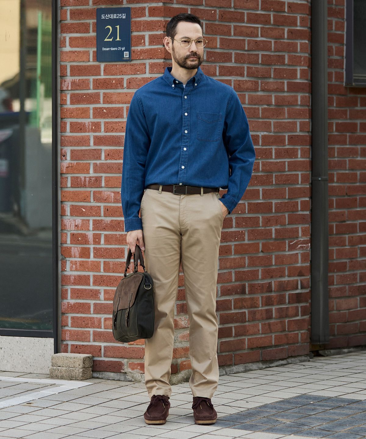 에스티코(STCO) Gentlemens Philosophy 6.5oz 소프트 데님 셔츠_진청 (레귤러핏)_JDSXZ37CSL