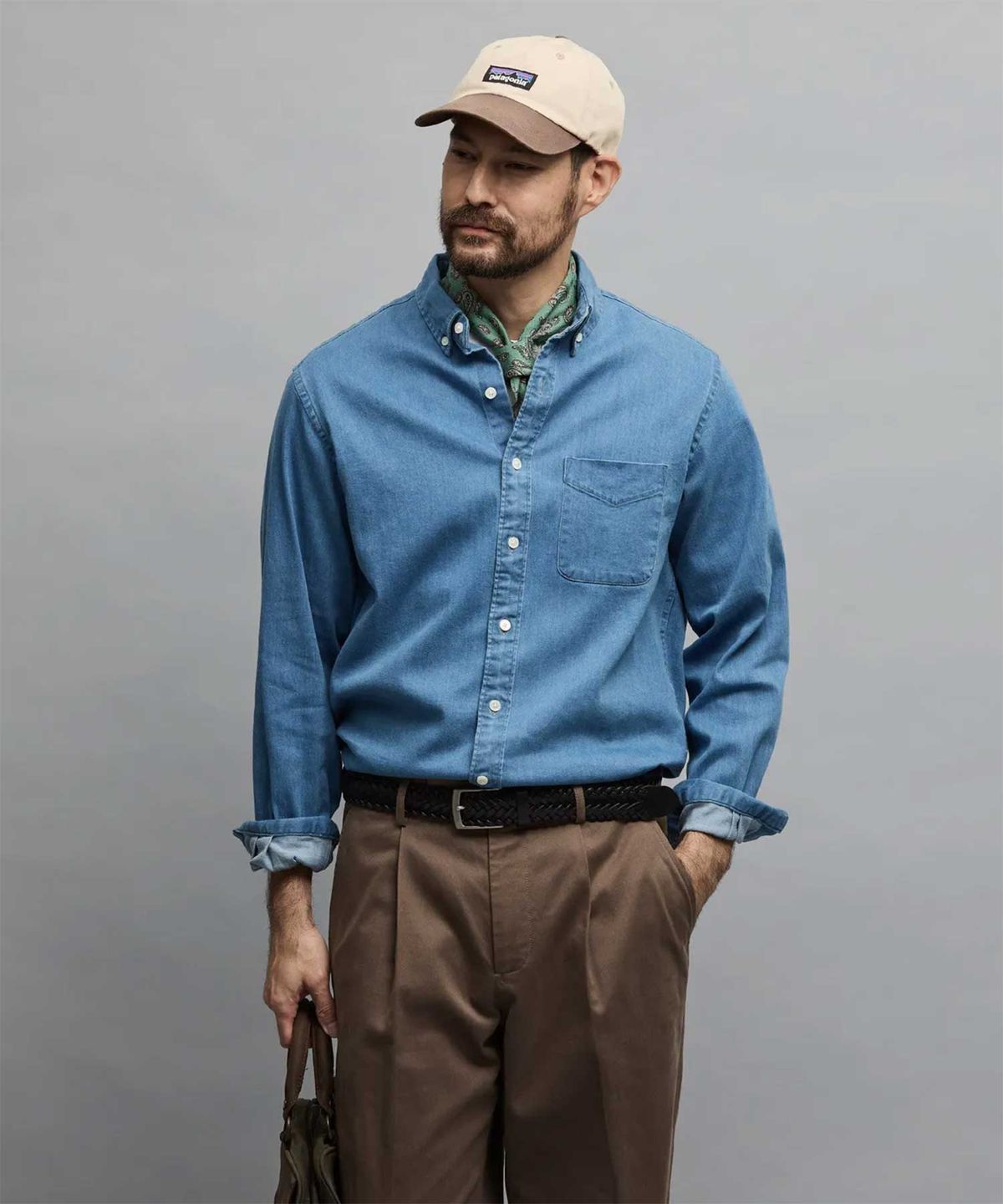 에스티코(STCO) Gentlemens Philosophy 6.5oz 소프트 데님 셔츠_중청 (레귤러핏)_JDSXZ36CSL