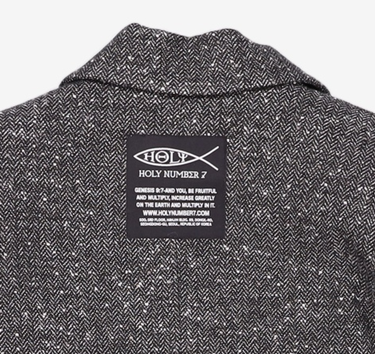 홀리넘버세븐(HOLYNUMBER7) EMBROIDERY POCKET HERRINGBON OVERFIT JACKET M