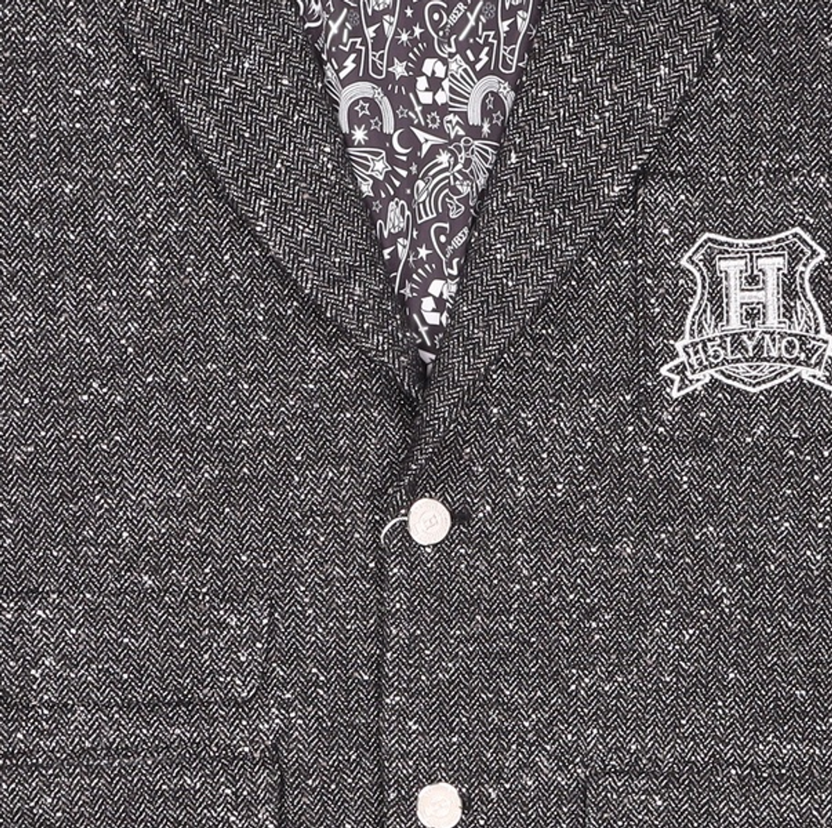 홀리넘버세븐(HOLYNUMBER7) EMBROIDERY POCKET HERRINGBON OVERFIT JACKET M