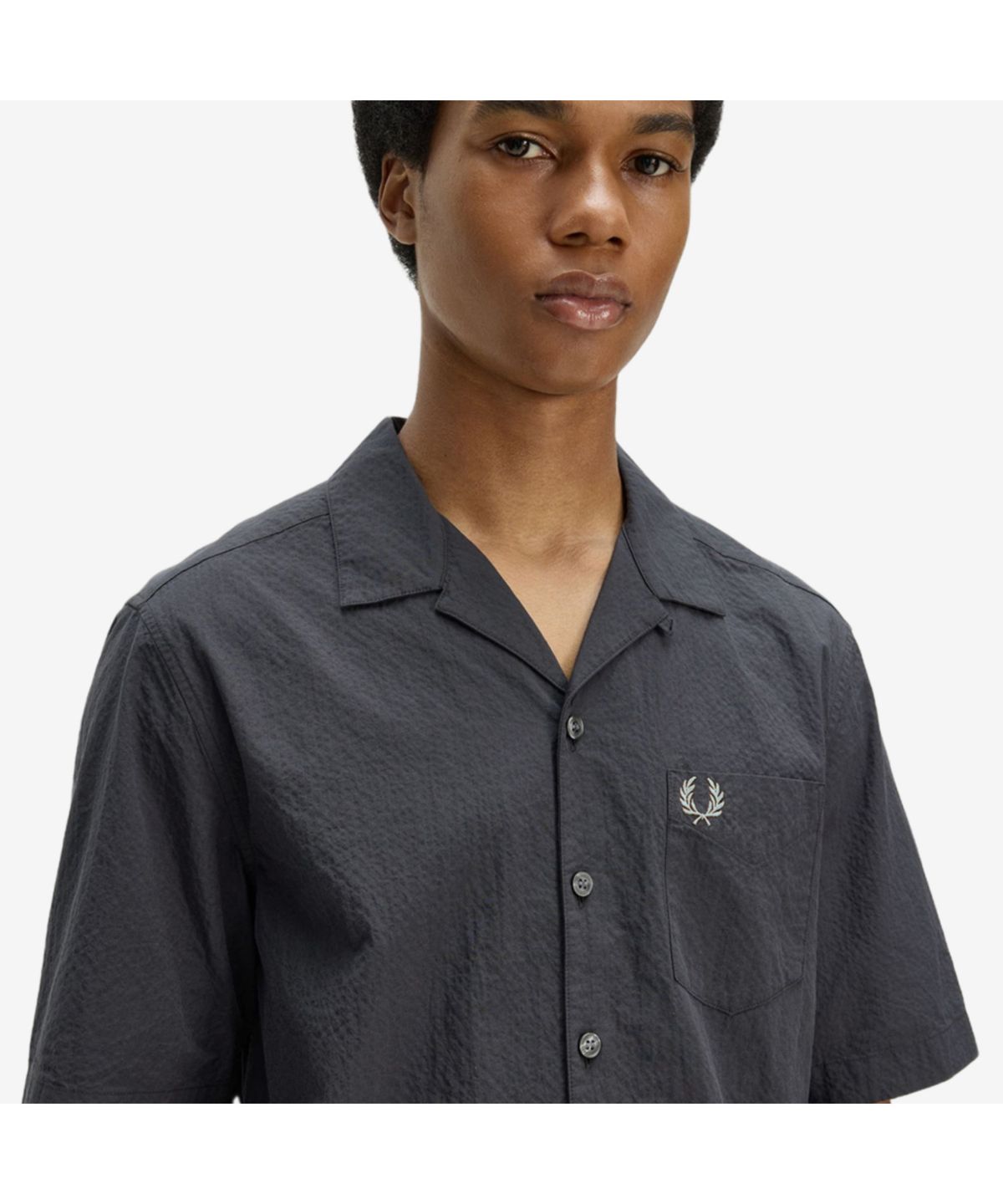 프레드페리(FRED PERRY) [Sharp] 시어서커 리비어 칼라 셔츠 - 앵커그레이 AFPM2612471-297