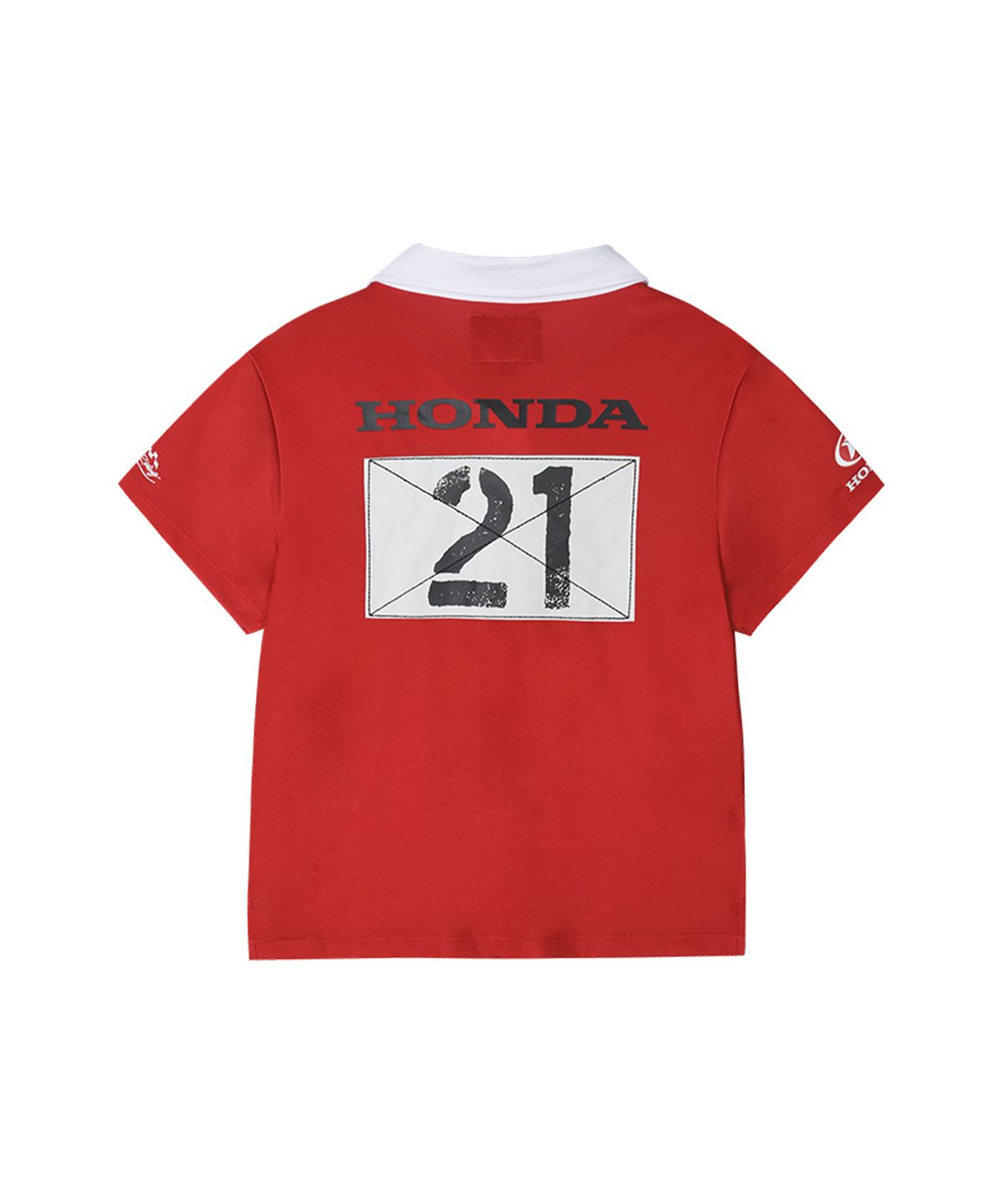 핍스 모터사이클(PHYPS MOTORCYCLE) Womens Moto Patch Polo Shirt Red
