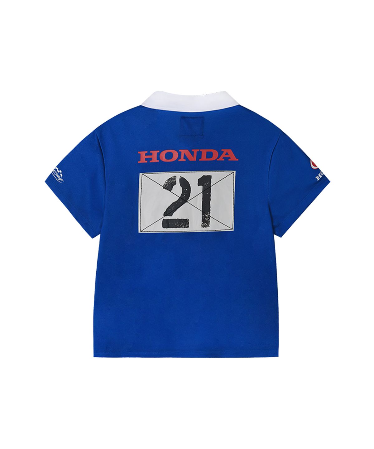 핍스 모터사이클(PHYPS MOTORCYCLE) Womens Moto Patch Polo Shirt Blue